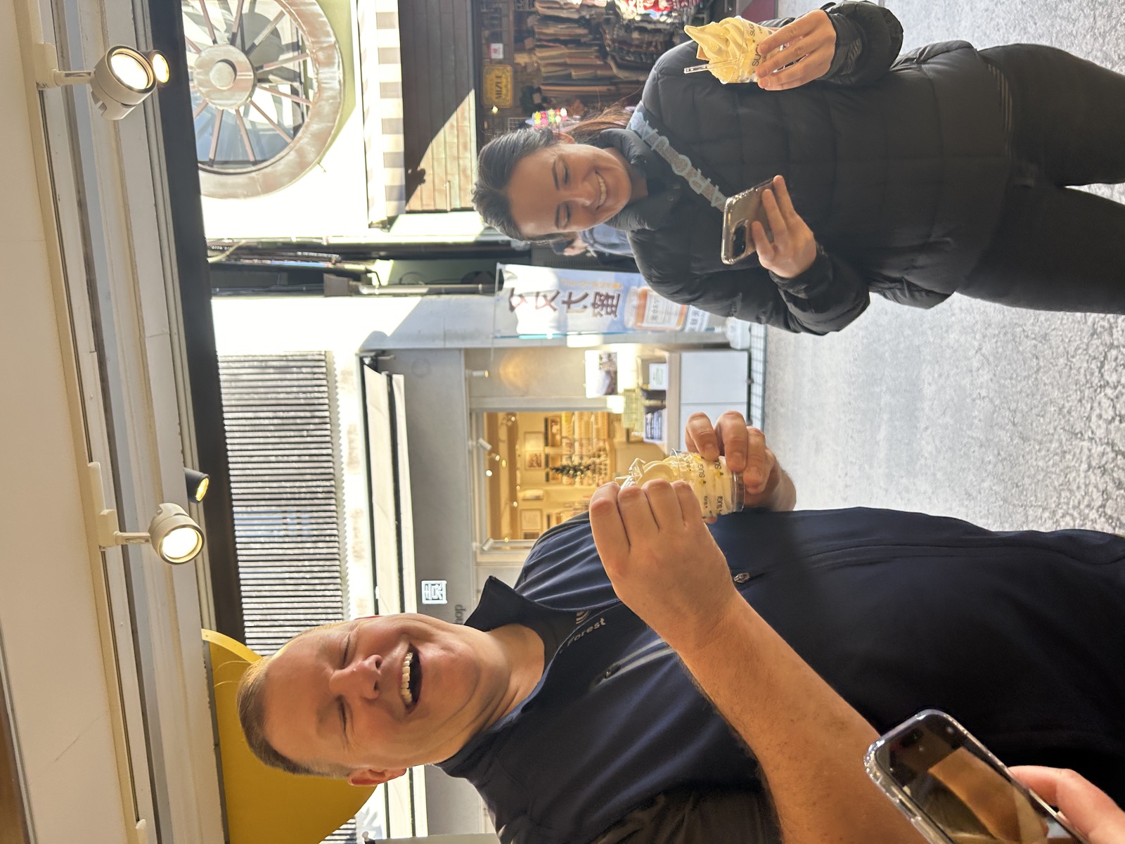 Guests eating street food on Komachi Street